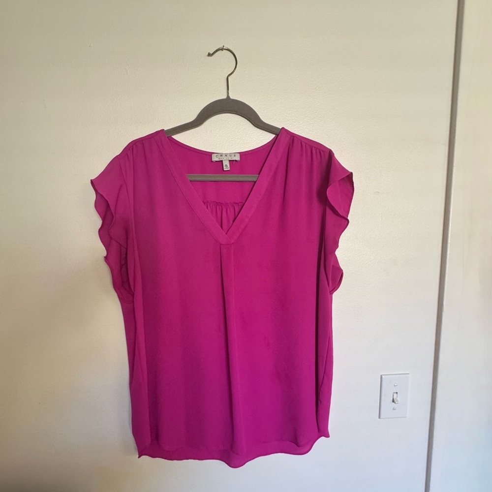 Chaus true Fuchsia color Women's Blouse Sz XL